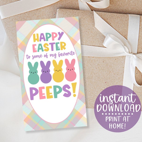 Easter Peeps Tag, favoriete Peeps Tag, Happy Easter afdrukbare Tag, Paascadeau Tag, traktaties voor mijn Peeps, Pasen Favor Tags, Instant Download