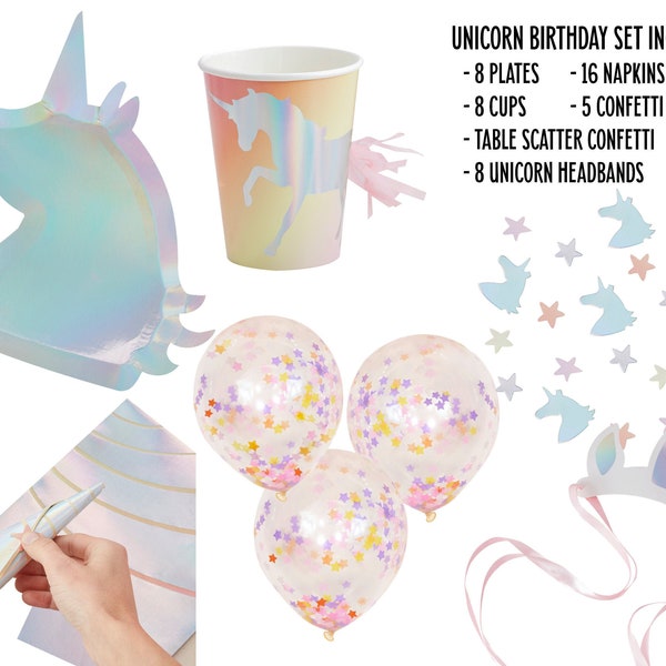 Unicorn Birthday Set, Unicorn Birthday Kit, Unicorn Party Supplies, Unicorn Party Decor, Unicorn Decorations, Unicorn Birthday Party Set