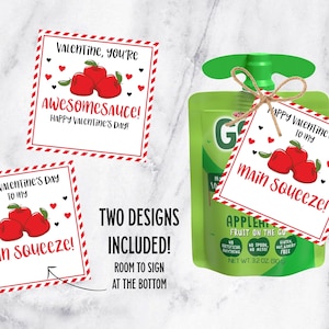Appelmoes Valentines, Appelmoes Tags, Afdrukbare Valentines, Peuter Valentines, Preschool Valentines, Valentijnsdagfeest, Klasse behandelt