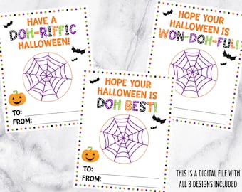 Halloween PlayDoh, Printable Halloween Cards, Non-Candy Halloween Treat, Play-Doh Halloween, Printable Halloween, Halloween Party Treats