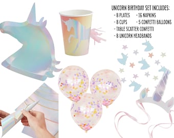 Unicorn Birthday Set, Unicorn Birthday Kit, Unicorn Party Supplies, Unicorn Party Decor, Unicorn Decorations, Unicorn Birthday Party Set