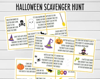 Halloween Scavenger Hunt, Halloween Hunt, Halloween Party Game, Gift for Kids