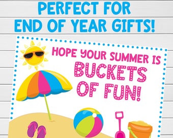 End of Year Gift Buckets of Fun Printable Digital File | Etsy