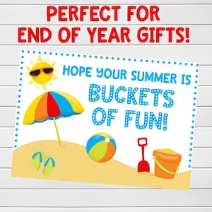 End of Year Gift, Buckets of Fun, Printable, Digital File, Ready for ...