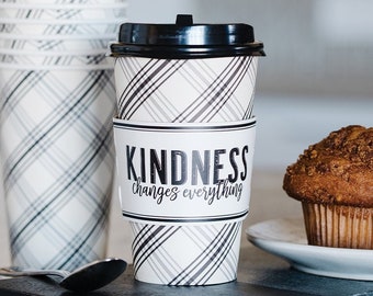 Kindness Changes Everything, Kindness Coffee Cups, Disposable Cups, Coffee Bar Cups, Teacher Appreciation Gift, To Go Coffee Cups