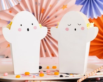 Halloween Treat Boxes, Ghost Party Favors, Set of 12, Halloween Party, Trick or Treat, Halloween Treat Bag, Ghost Treat, Party Favor Bags