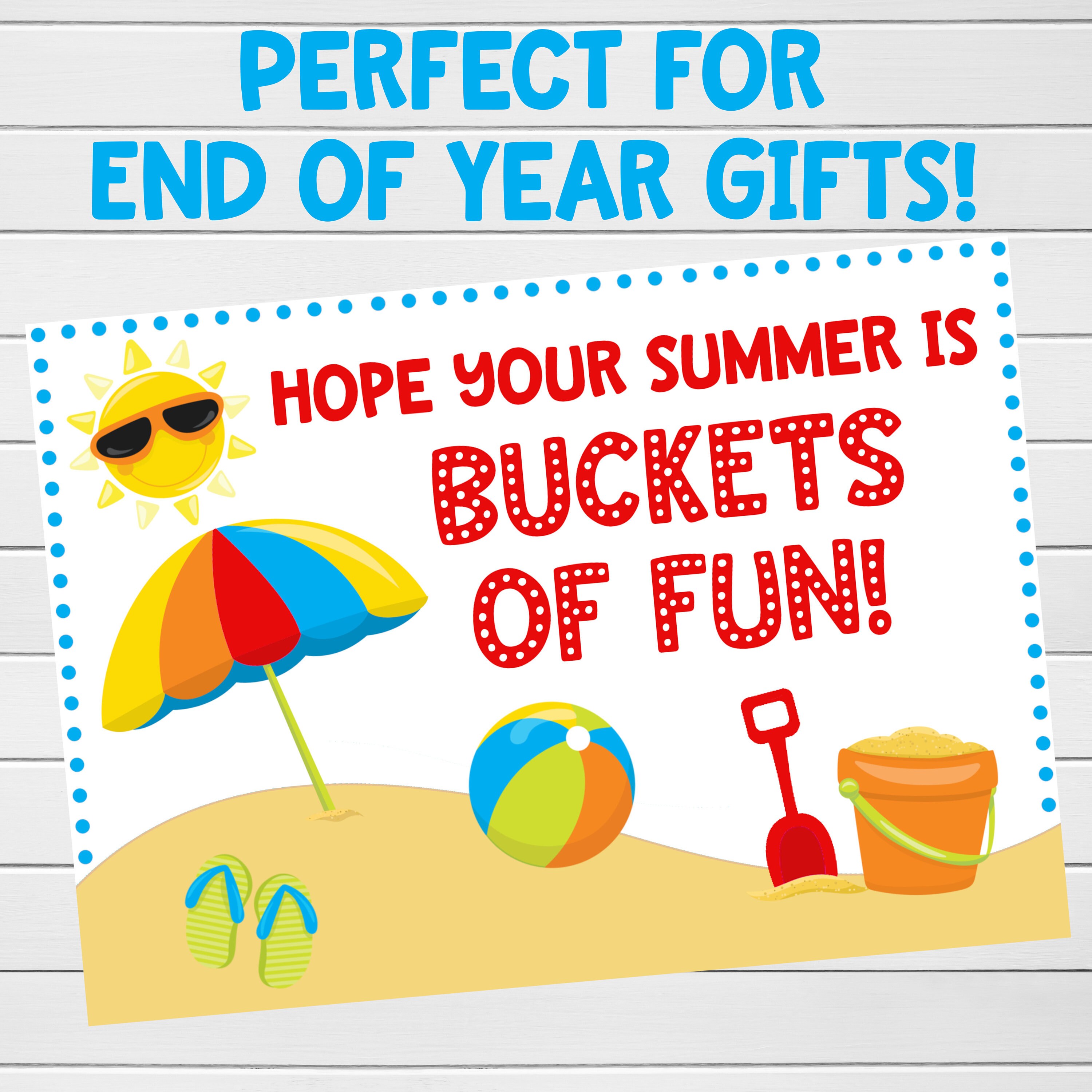 End of Year Gift Buckets of Fun Printable Digital File Etsy