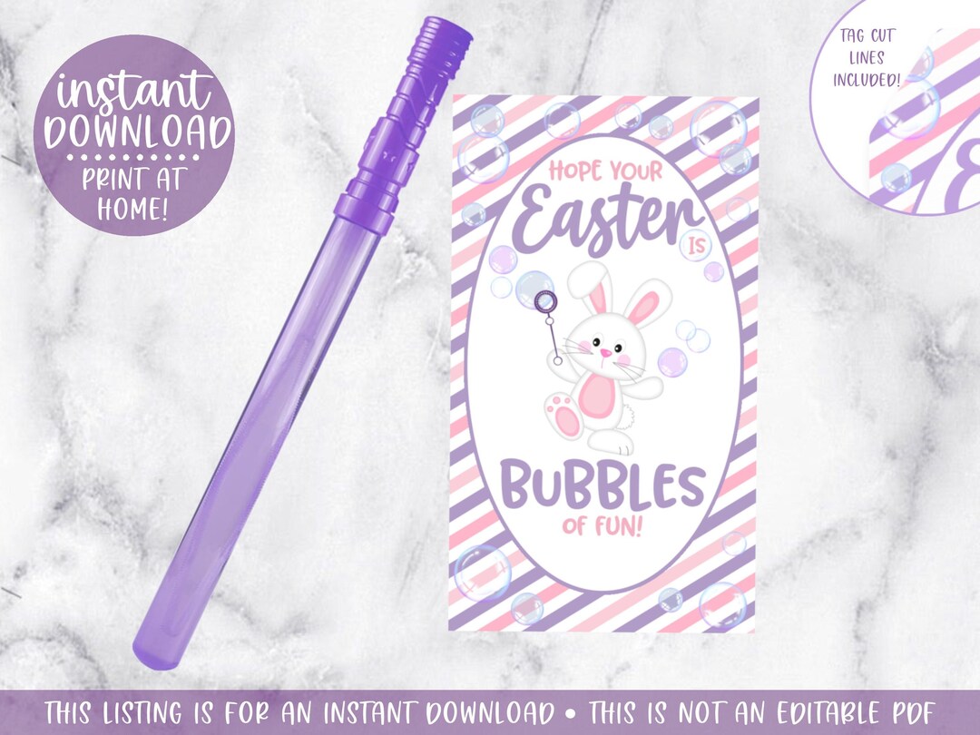 Bubbles of Fun Easter Tag, Easter Bubbles Tag, Easter Gift Tags ...