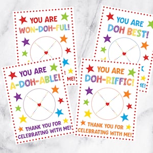 Favores de cumpleaños de PlayDoh, favores de fiesta de Play Doh, favores de plastilina, favores de cumpleaños, favores imprimibles, favores de fiesta imprimibles, golosinas de cumpleaños