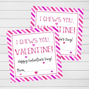 Ich kaue Sie Tag, Bubblegum Valentinstage, druckbare Valentinstage, Valentinstagskarte, druckbare Tags, Valentinstagskarte, druckbare Tags, Ich kaue dich Valentinstag