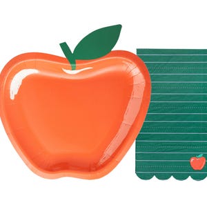 Apple Plates and Napkins, Back to School Set, First Day of School, First Day Breakfast, Back to School Party, Teacher Gift Idea, School Gift