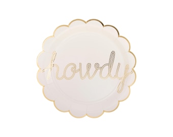 Howdy Birthday Plates: Set of 8 Plates, 9 Inch with Scalloped Edges, Cowboy Birthday Party