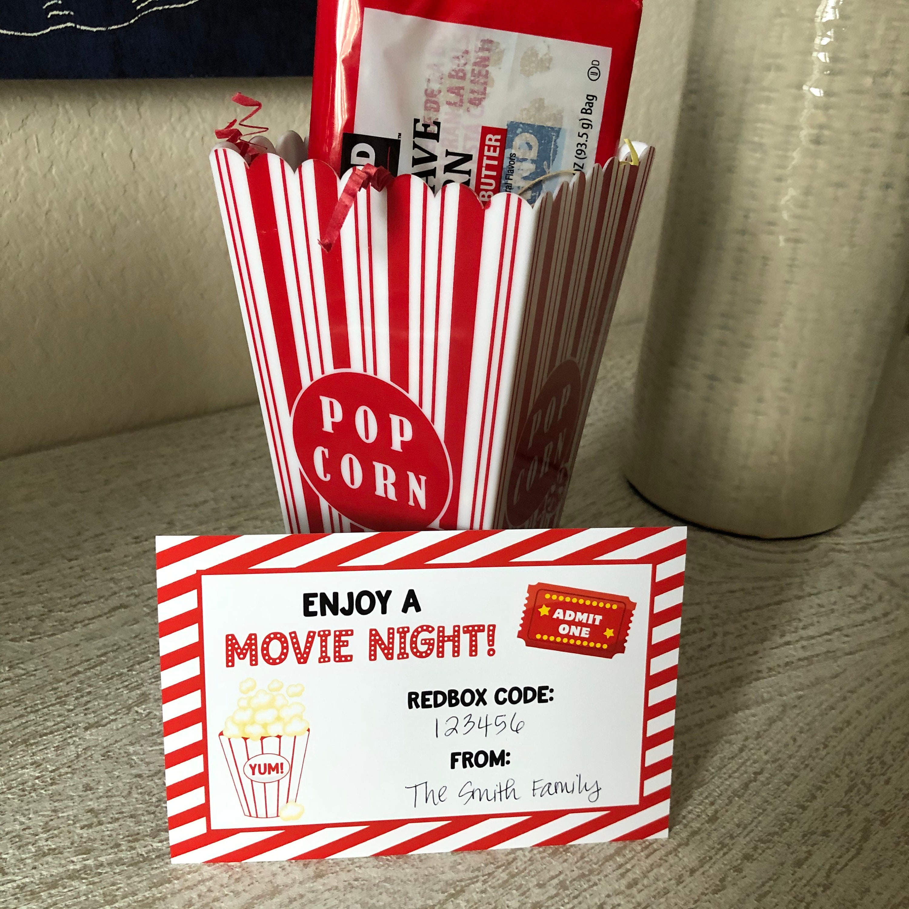 Printable Redbox Certificate Movie Night Gift Printable Etsy