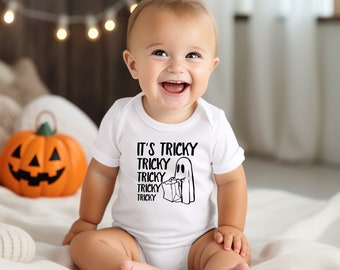 Baby Halloween Shirt, It's Tricky Shirt, Toddler Halloween, Trick or Treat shirt, Funny Halloween, Toddler Ghost shirt, Ghost Shirt