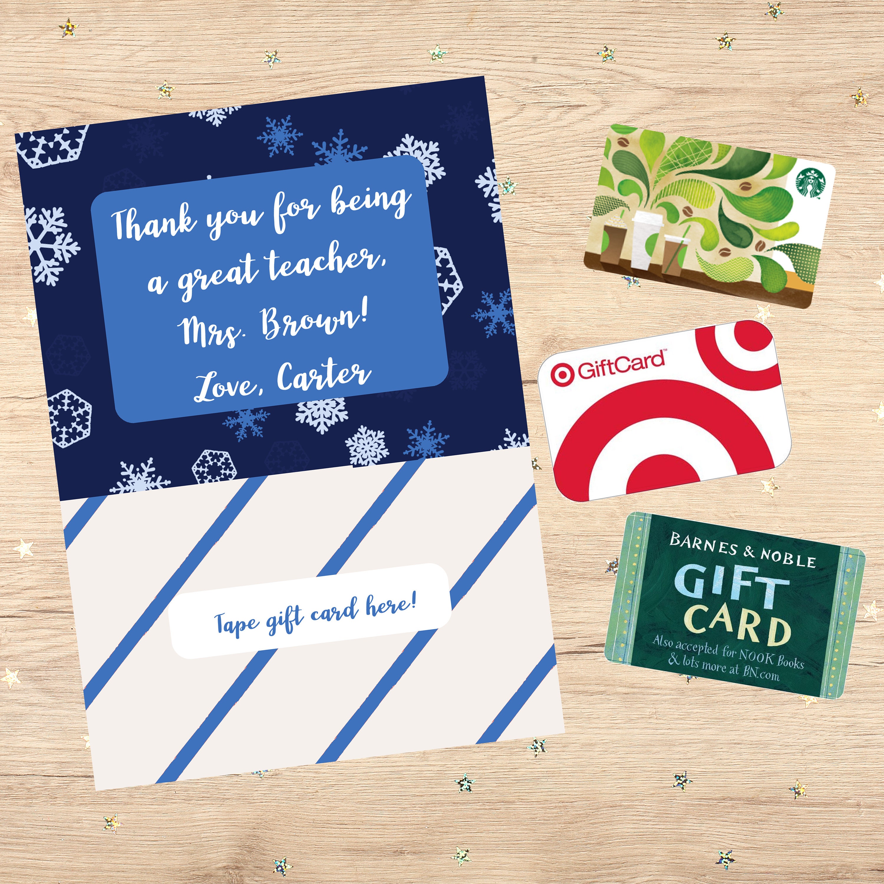 Gift Card Holder Personalized Gift Printable Gift Card Etsy