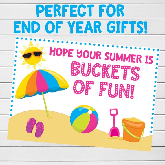 End of Year Gift Buckets of Fun Printable Digital File | Etsy