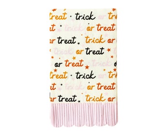 Trick or Treat Napkins, Halloween Napkins, Pink and Orange Halloween Decor, Halloween Tableware, Halloween Party, Halloween Decorations