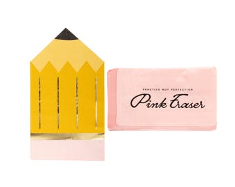 Pencil and Eraser Napkins, Pencil Napkins, Back to School Party, School Napkins, Lunch Box Napkins, First Day of School, School Supplies