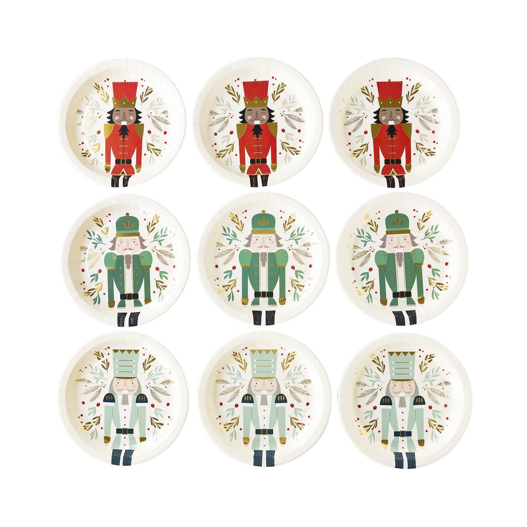 Nutcracker Plate Set, Nutcracker Plates, Christmas Party Plates