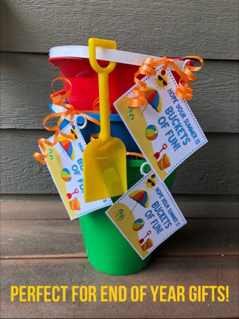 End of Year Gift, Buckets of Fun, Printable, Digital File, Ready for Summer, Last Day of School Gift, Gift for Teacher, Class Gift, Summer image 4