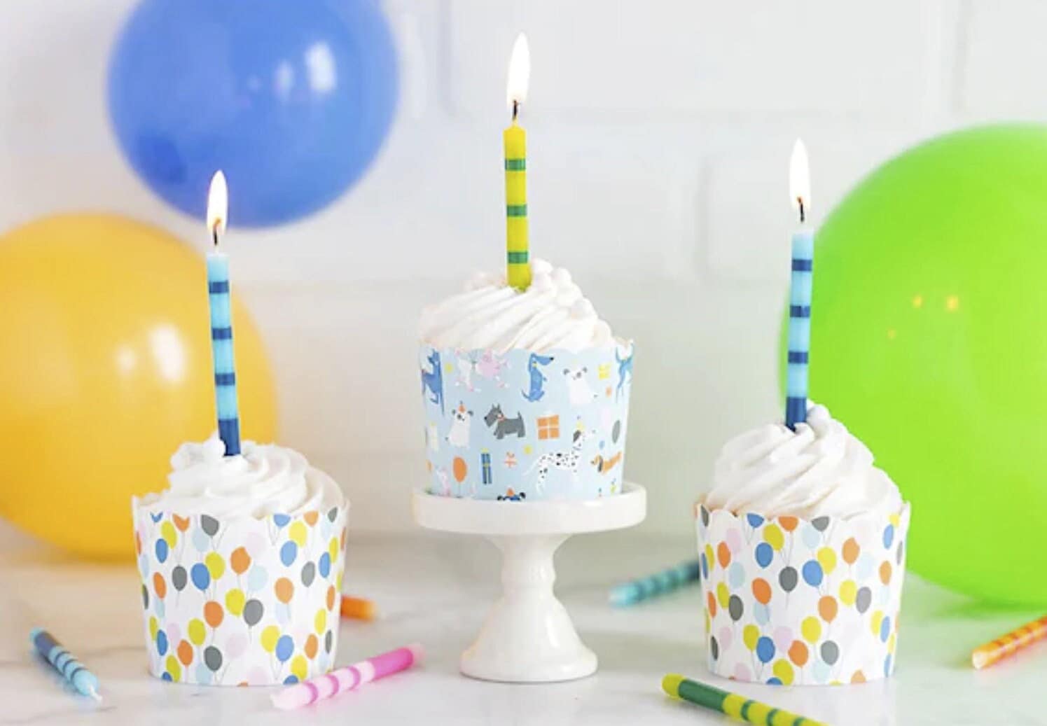 Puppies and Balloons Treat Cups Birthday Baking Cups Dog Party Treats Dog Party Favors Puppy Birthday Theme Dogs Birthday
