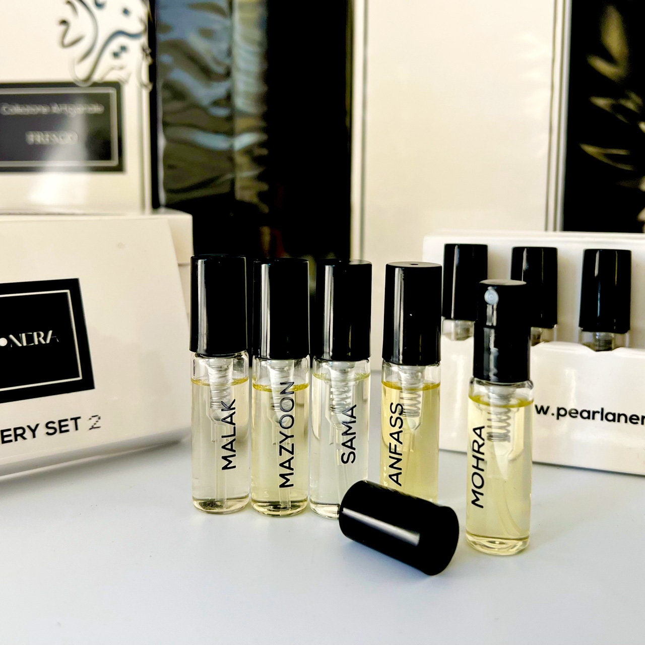 20 PEARLANERA Arabian Designer EDP Fragrance Sample Set. All 
