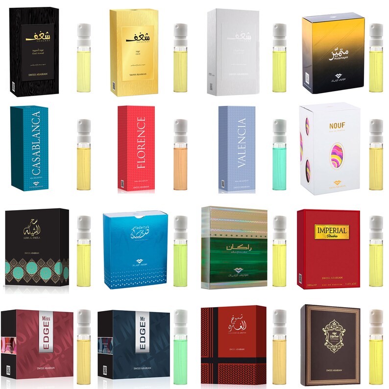 40 Swiss Arabian Designer EDP Fragrance Sample Set Women Men Etsy