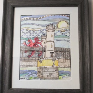 Old Wisłą Bridge (Most Tszewski) drawing- framed