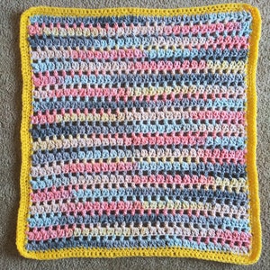 Pastel Stripe crocheted baby receiving blanket