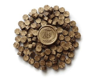 Bronze Gold 100 pieces sealing wax granules beads pellets tablets Antique Vintage Brass Gold