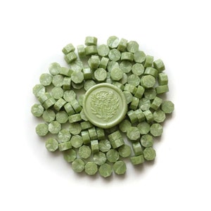 100 stuks Appelgroen zegellakkorrels kralen pellets tabletten