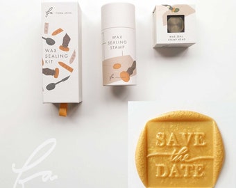 Save The Date Wedding Celebration Wax Seal Stamp, Wax Sealing Kit or Stamp Head