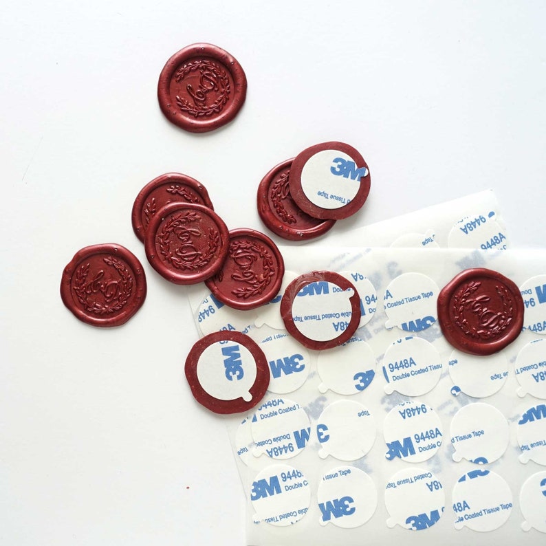 Double Sided 3M Round Wax Seal Adhesive Backings Stickers Strong Adhesive Tissue Tape