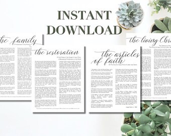 LDS Proclamations: The Family A Proclamation To The World, Living Christ, Articles of Faith, & The Restoration. 8x10, 16x20, 11x14, 24x36"