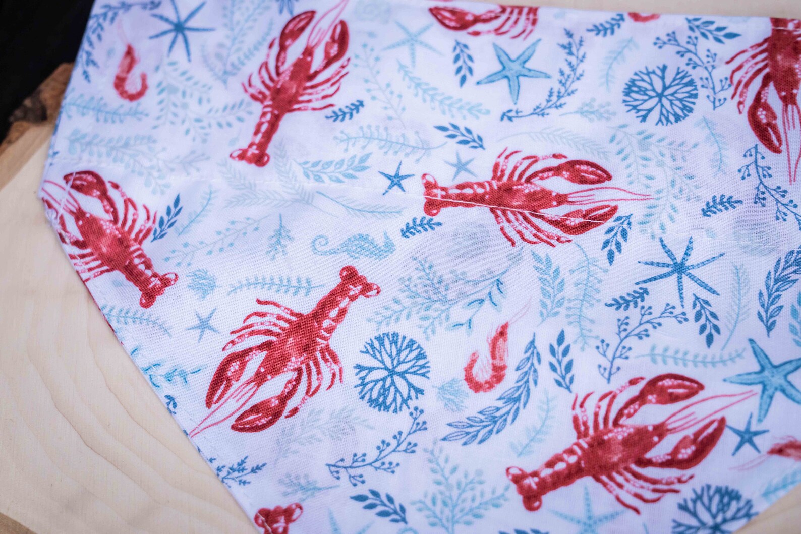 Red Lobster Print Dog Bandana Red Lobster Over the Collar Etsy