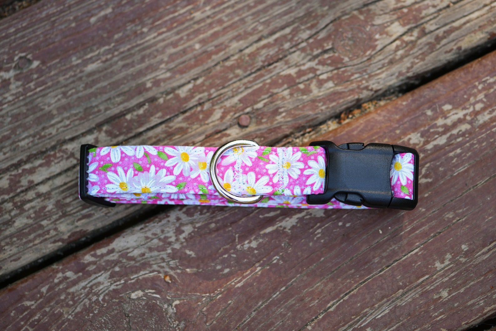 Pink Daisy Flower Dog Collar Daisy Dog Collar Daisy Pattern Etsy
