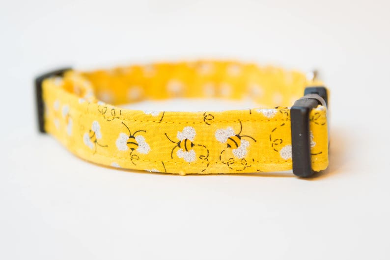 Glitter Yellow Bumble Bee Print Dog Collar Glitter Bee | Etsy