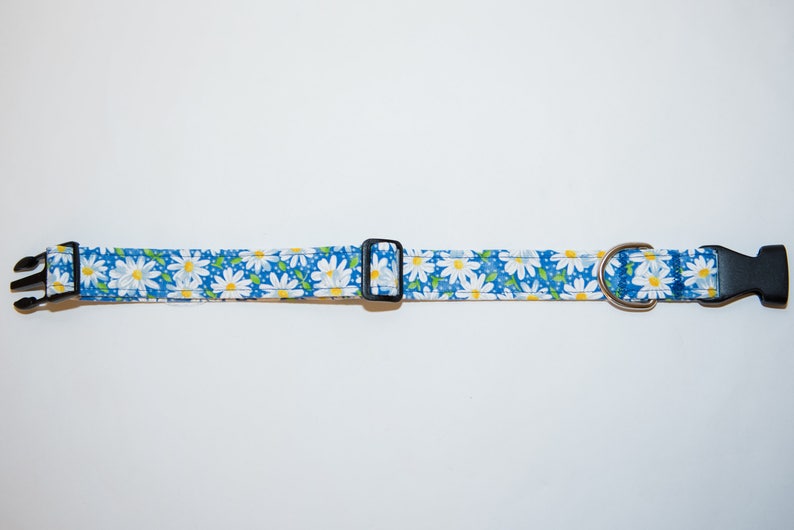 Blue Daisy Flower Dog Collar Daisy Dog Collar Daisy Pattern Etsy