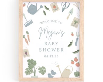 Hand-Drawn Farmers Market Baby Shower Invitation | Editable Canva Template with Illustrations | Instant Download