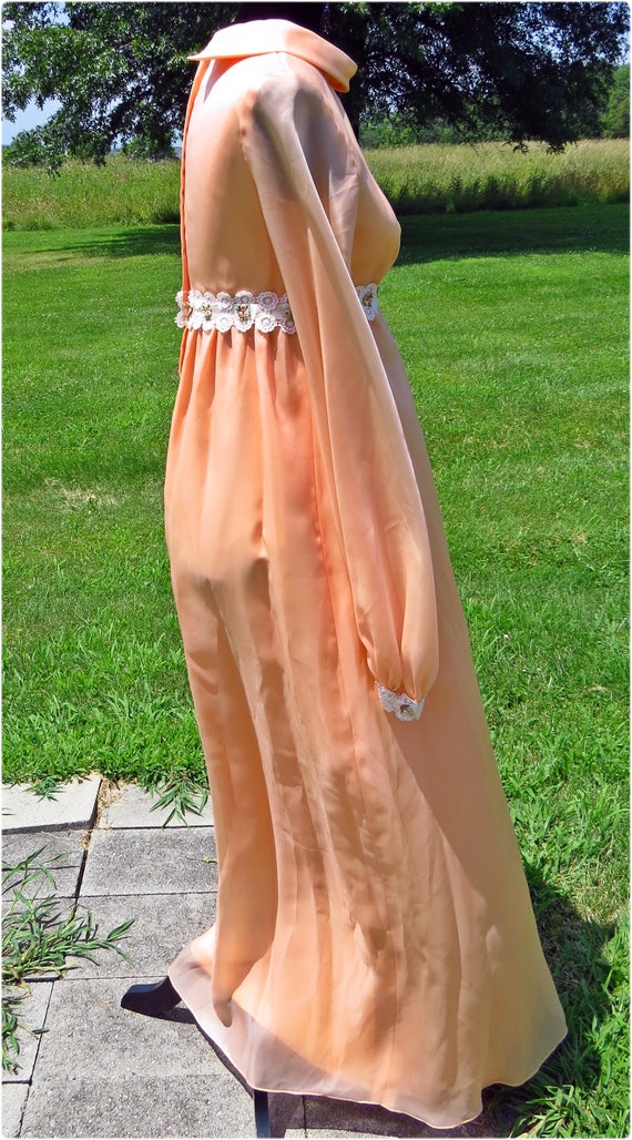 Vintage Peach Sylvia Ann 1970s Dress - image 4