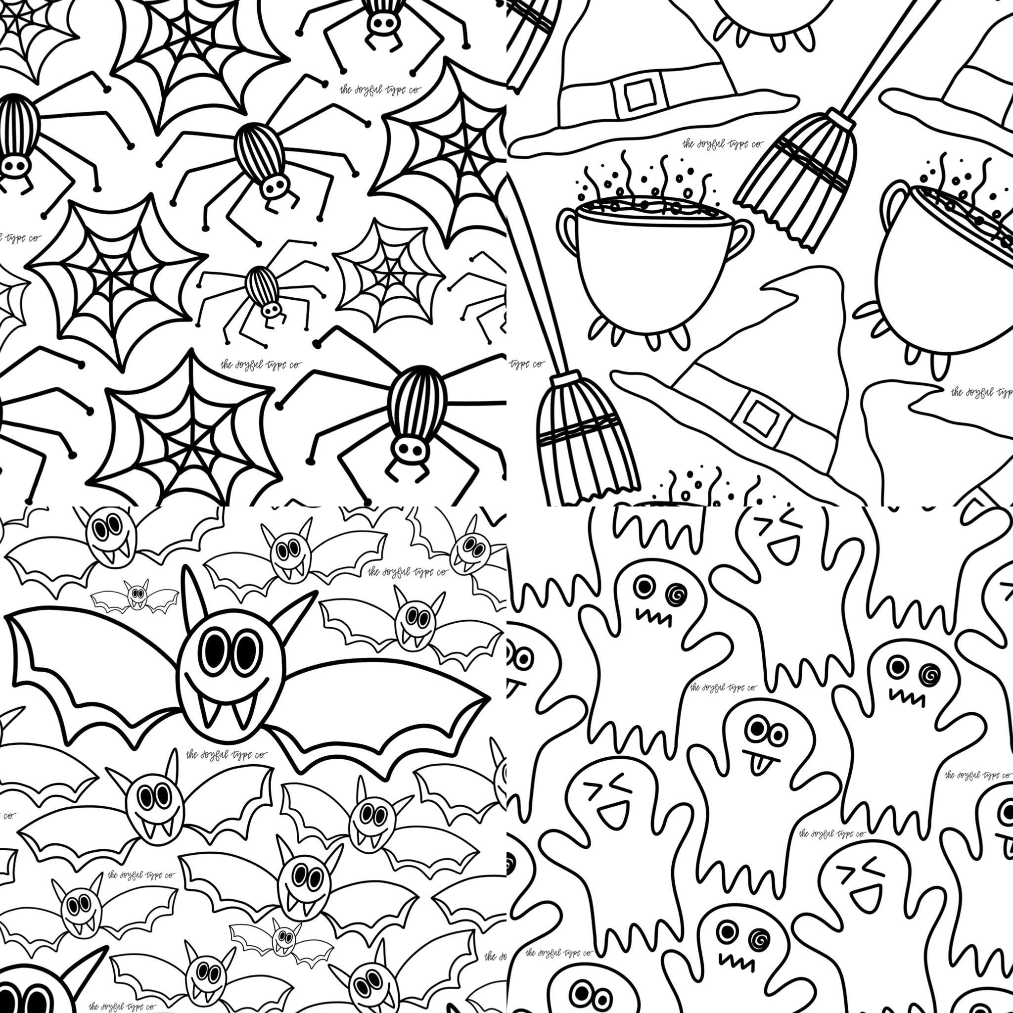 Fall Coloring Pages / Halloween Coloring Pages / Coloring | Etsy