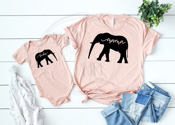 Mama and Baby Elephant / Cricut Design / Shirts with Sayings / Etsy.