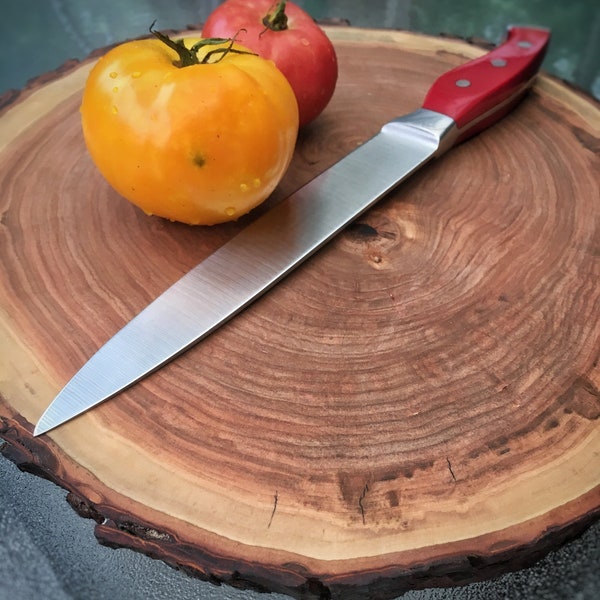 rustic wood disc cutting board / service board