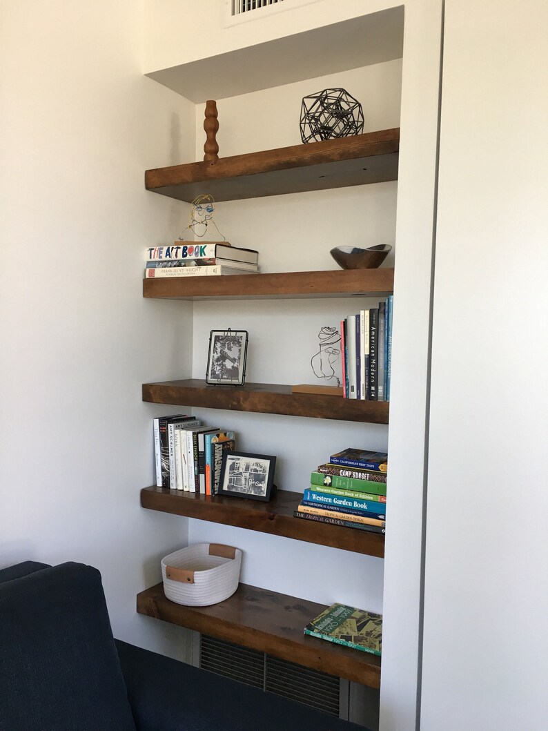 Reclaimed Wood Floating Shelf With Brackets and Hardware. Etsy