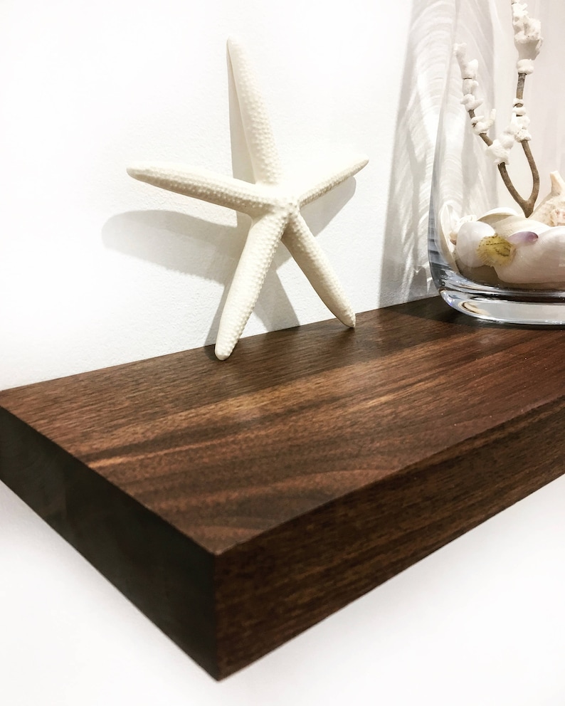 Black Walnut Floating Shelf. Contemporary Style Made of SOLID Etsy Canada