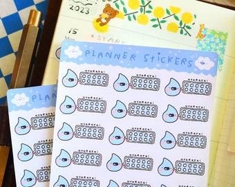 water tracking planner sticker sheet