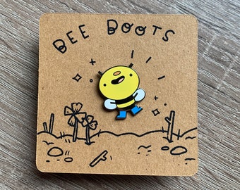 Little bee boots enamel pin