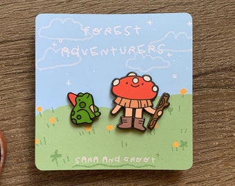 forest adventurers hard enamel pin set