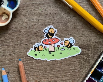 bee friends waterproof vinyl sticker