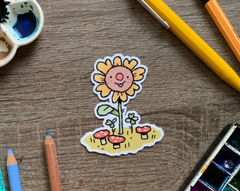 sunflower cutie  waterproof vinyl sticker